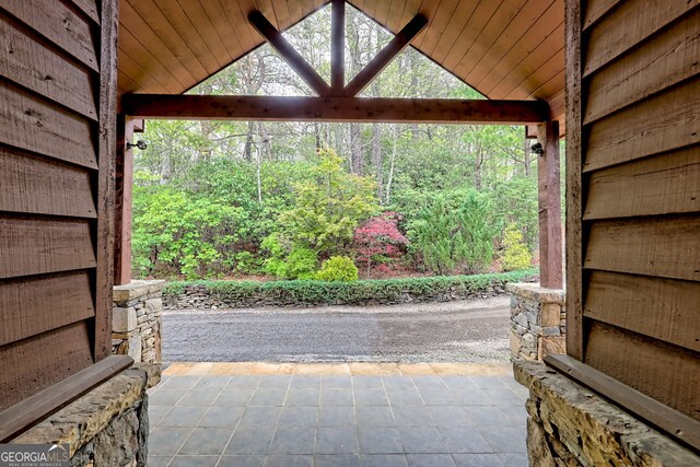 2608 The Rdgs, Hiawassee, GA 30546 - view of patio with a forest view