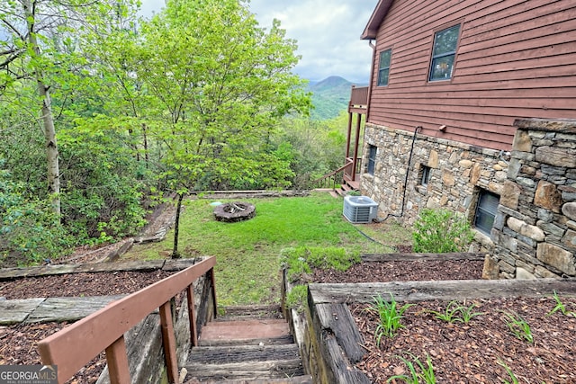 2608 The Rdgs, Hiawassee, GA 30546 - view of green lawn with central AC and a mountain view