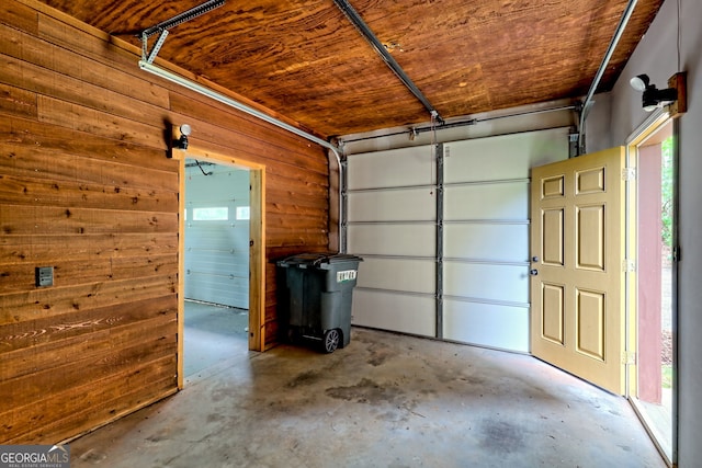 2608 The Rdgs, Hiawassee, GA 30546 - garage with wooden walls and wood ceiling