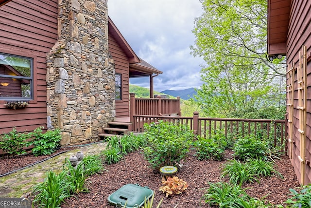 2608 The Rdgs, Hiawassee, GA 30546 - view of yard featuring a deck with mountain view