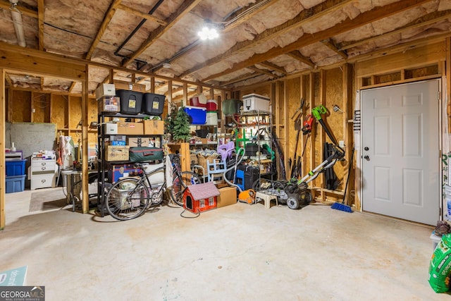 view of storage area