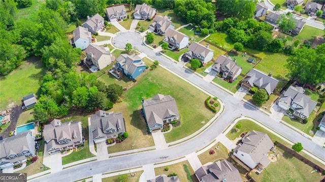 bird's eye view with a residential view