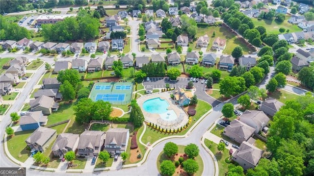 aerial view featuring a residential view