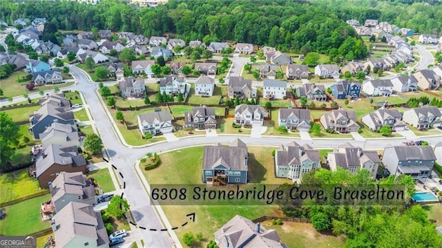 bird's eye view featuring a residential view
