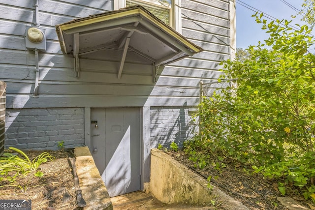 exterior details featuring electric meter