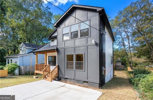 3105 Jones, Atlanta, GA 30344 - back of house with fence, a patio, and crawl space