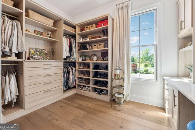 260 Jasmine Garden Way, Alpharetta, GA 30009 - walk in closet with light wood-style floors