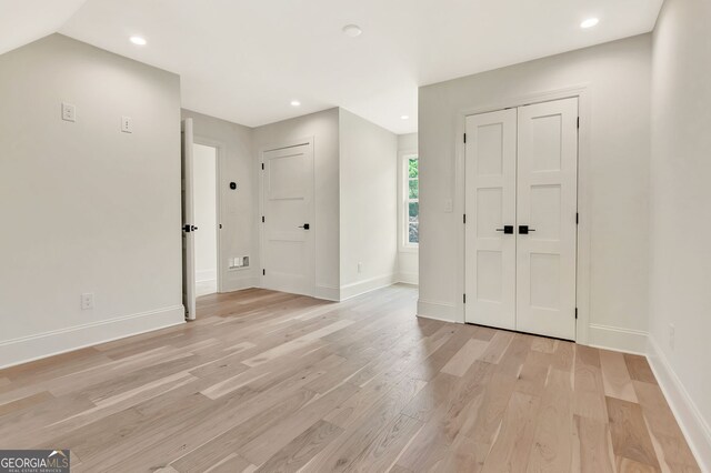 124 Morgan St, Senoia, GA 30276 - foyer with light wood-type flooring, baseboards, and recessed lighting