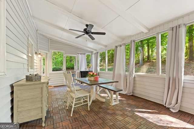120 N Blf, Alpharetta, GA 30004 - sunroom featuring a ceiling fan and outdoor dining area