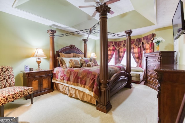 407 Gladiola Dr, Auburn, GA 30011 - bedroom featuring a ceiling fan and light colored carpet