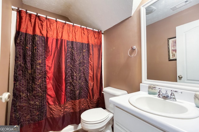 407 Gladiola Dr, Auburn, GA 30011 - full bath with visible vents, a shower with shower curtain, toilet, and vanity