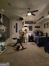 6193 Charring Cross Ct, Lithonia, GA 30058 - workout area featuring ceiling fan