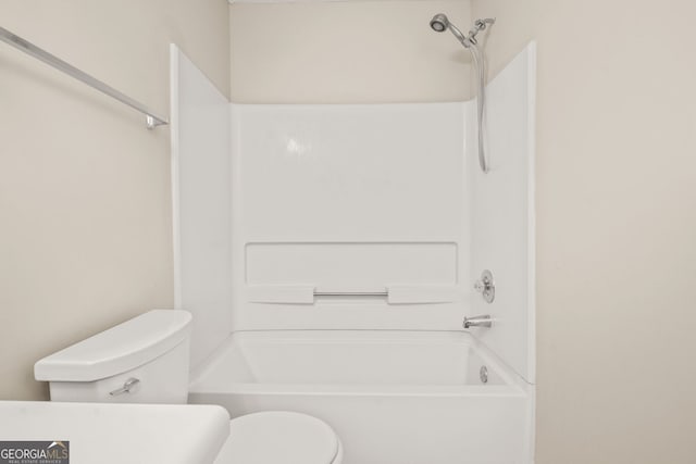 full bath featuring toilet and bathtub / shower combination