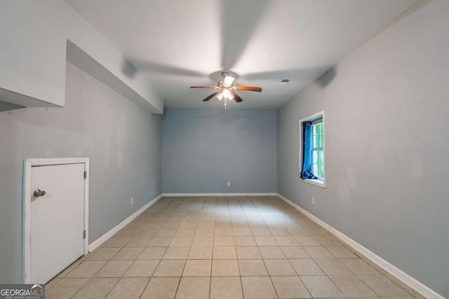 4240 Cascade Rd SW, Atlanta, GA 30331 - unfurnished room with light tile patterned floors, ceiling fan, visible vents, and baseboards