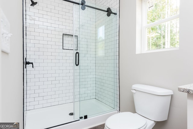 516 Branch St, Cedartown, GA 30125 - full bathroom featuring a stall shower and toilet