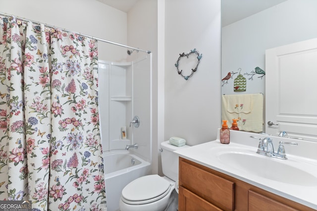 145 Begonia Ct, Griffin, GA 30223 - bathroom with vanity, toilet, and shower / bath combo