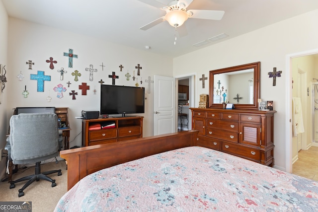 145 Begonia Ct, Griffin, GA 30223 - carpeted bedroom with an office area, a ceiling fan, and baseboards
