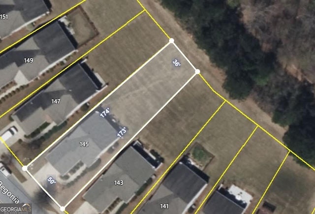 145 Begonia Ct, Griffin, GA 30223 - aerial view of property's location featuring property parcel outlined