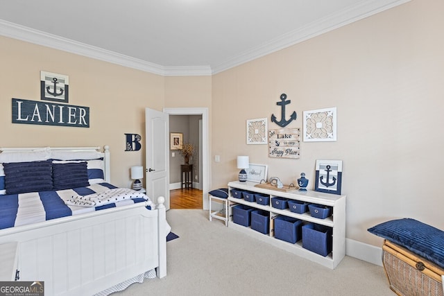 5841 Choctaw Ln, Braselton, GA 30517 - carpeted bedroom with baseboards and crown molding