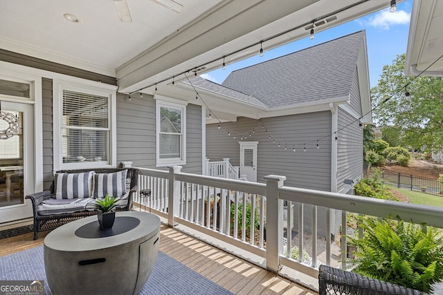 5841 Choctaw Ln, Braselton, GA 30517 - deck with a ceiling fan