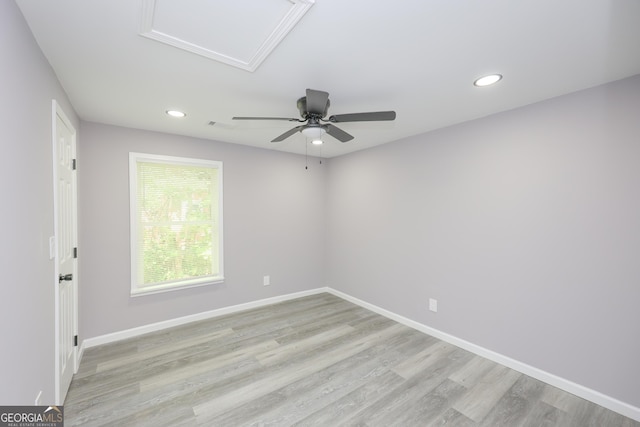 938 Motley St, Lagrange, GA 30241 - unfurnished room with attic access, ceiling fan, recessed lighting, and baseboards