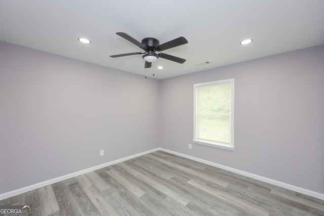 938 Motley St, Lagrange, GA 30241 - empty room with recessed lighting, visible vents, and wood finished floors