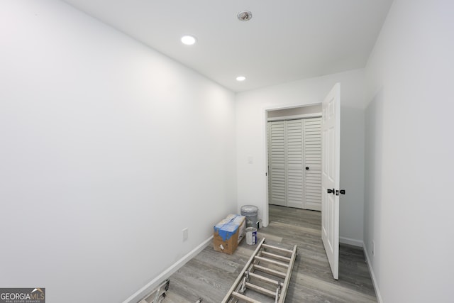 938 Motley St, Lagrange, GA 30241 - hall featuring wood finished floors, recessed lighting, and baseboards