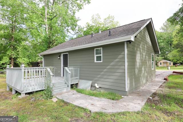 938 Motley St, Lagrange, GA 30241 - rear view of house featuring roof with shingles and a deck