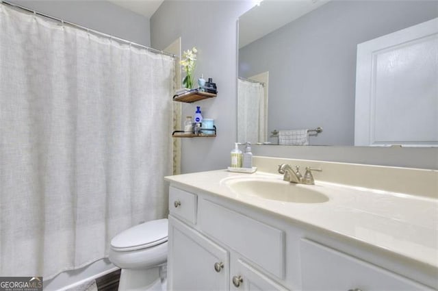 5845 Princeton Run Trl, Tucker, GA 30084 - full bathroom with vanity and a shower with curtain