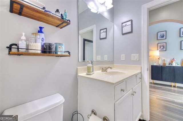 5845 Princeton Run Trl, Tucker, GA 30084 - bathroom featuring vanity and wood finished floors