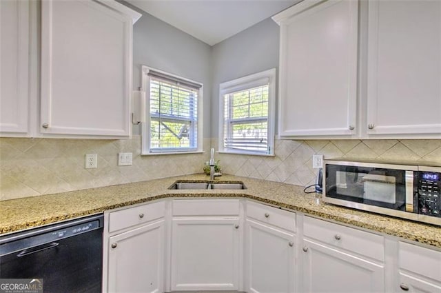 5845 Princeton Run Trl, Tucker, GA 30084 - kitchen featuring dishwasher, stainless steel microwave, and white cabinets