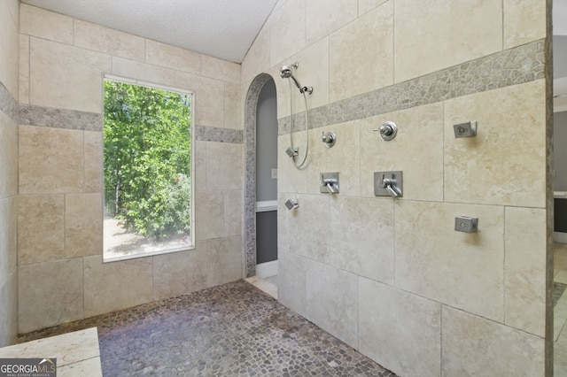 15635 US Highway 27 N, Hamilton, GA 31811 - bathroom featuring a textured ceiling and tiled shower