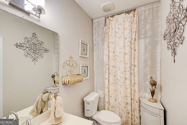 51 Norton Ave, Acworth, GA 30101 - full bathroom with toilet, vanity, and curtained shower