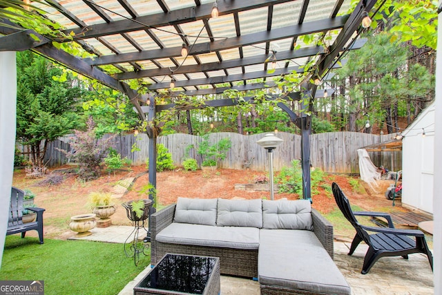 51 Norton Ave, Acworth, GA 30101 - view of patio / terrace with an outdoor hangout area and a pergola