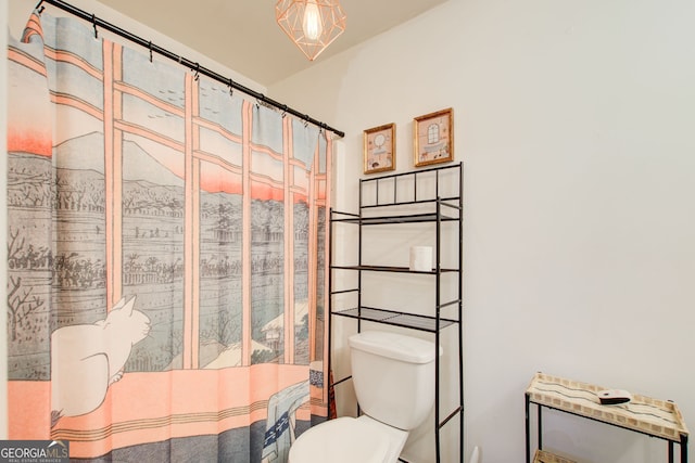 51 Norton Ave, Acworth, GA 30101 - bathroom with toilet and curtained shower