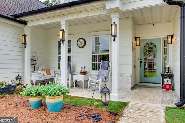 51 Norton Ave, Acworth, GA 30101 - doorway to property with a porch and a shingled roof