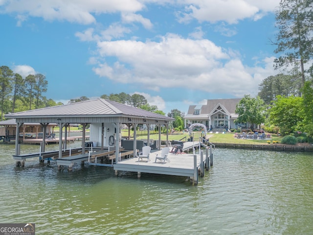 239 Lakeshore Cir, Milledgeville, GA 31061 - view of dock with a water view and boat lift