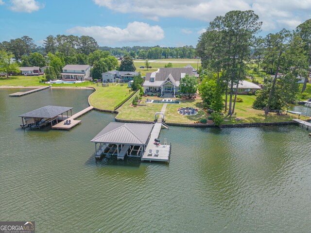 239 Lakeshore Cir, Milledgeville, GA 31061 - view of dock with a water view and boat lift