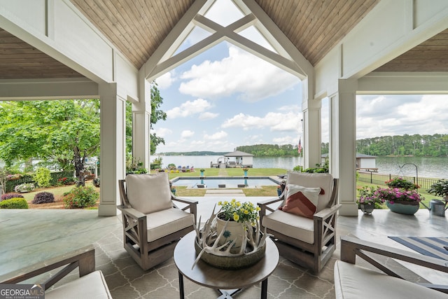 239 Lakeshore Cir, Milledgeville, GA 31061 - view of patio featuring a water view