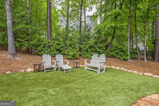view of yard featuring fence