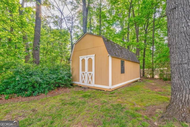 view of shed