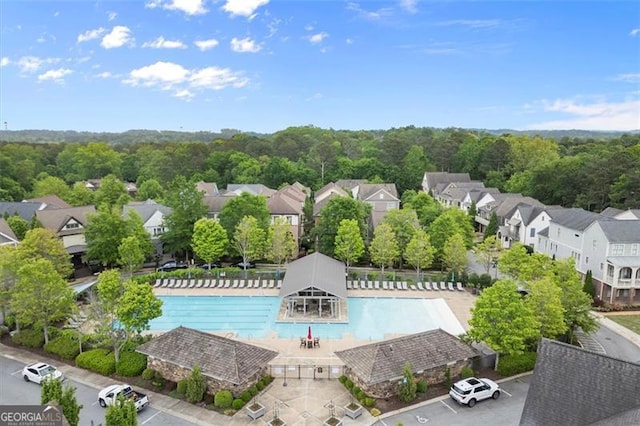 aerial view with a residential view