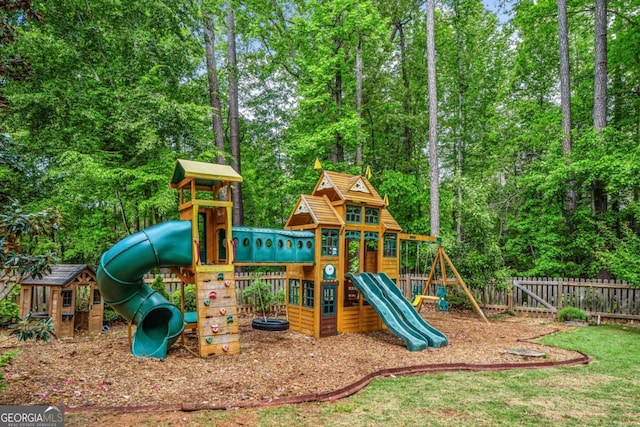 community playground featuring fence