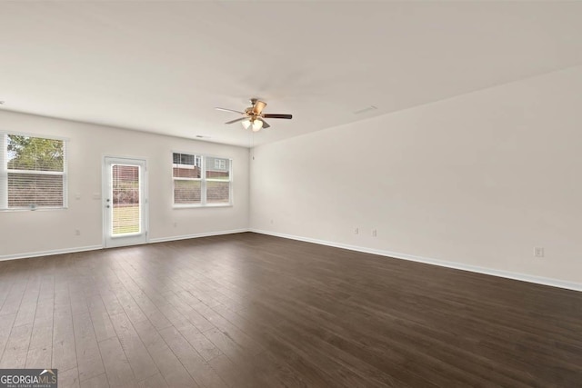 1400 Adirondac Way, Bonaire, GA 31005 - unfurnished room with ceiling fan, dark wood-style flooring, and baseboards
