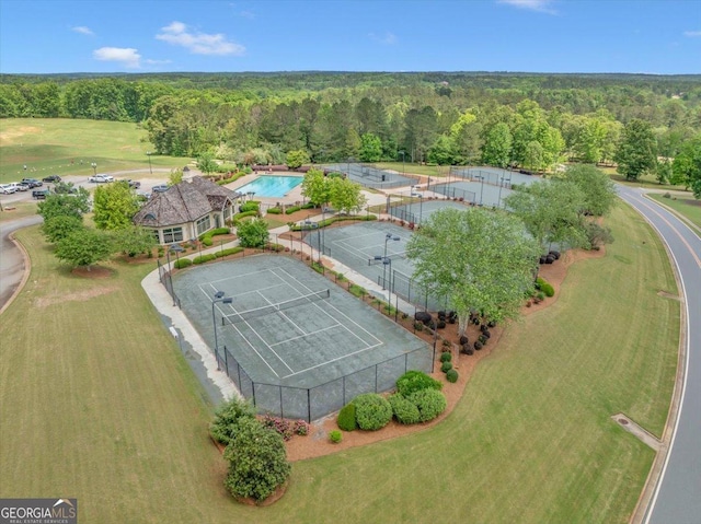 205 River Forest Dr, Forsyth, GA 31029 - birds eye view of property featuring a wooded view