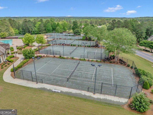 205 River Forest Dr, Forsyth, GA 31029 - drone / aerial view featuring a forest view