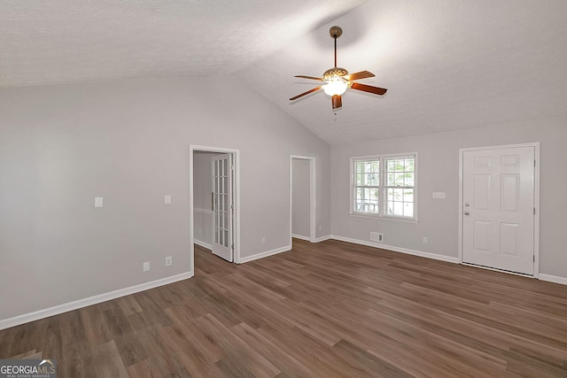 304 N Briar Rdg, Woodstock, GA 30189 - unfurnished living room featuring visible vents, a ceiling fan, dark wood-style flooring, and baseboards
