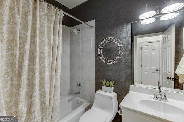 2930 Aquitania Ln, Cumming, GA 30040 - bathroom with shower / tub combo, toilet, and vanity