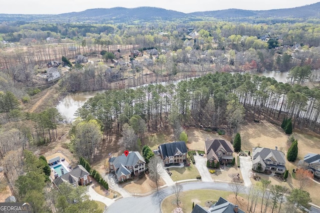 2930 Aquitania Ln, Cumming, GA 30040 - bird's eye view featuring a residential view and a water and mountain view
