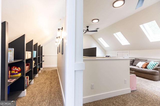 3380 Hill Forest Trl NW, Acworth, GA 30101 - bonus room with carpet floors, baseboards, visible vents, and vaulted ceiling with skylight